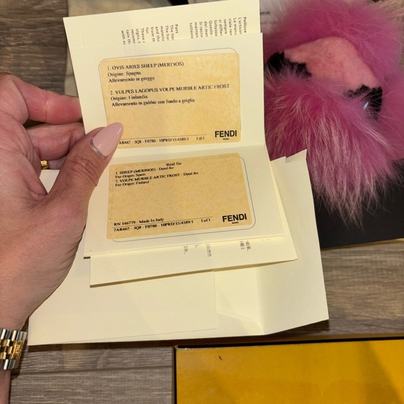 Fendi Vibrant Pink Fur Bag Accessory - Picture 5 of 5